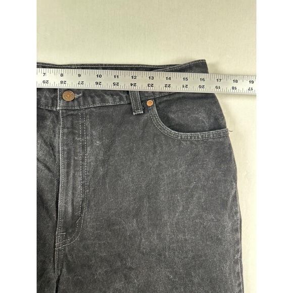 Vtg 90s Levi's 550 Relaxed Tapered Leg High Rise Black Denim Jeans Sz 16L 33x33 - Picture 10 of 12